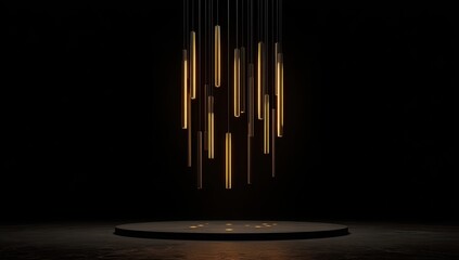 Modern hanging lights on pedestal