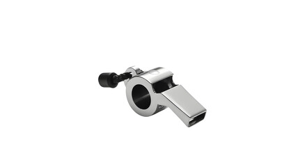 Sleek chrome whistle ready for referees, coaches, lifeguards, and essential safety equipment