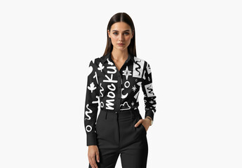 Women's dress shirt mockup