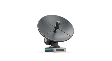 Satellite Dish Antenna on White Background | Modern Communication Technology for Signal Transmission, Broadcasting and Surveillance