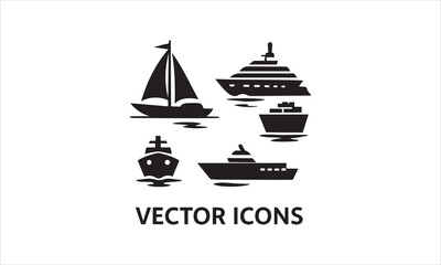 Vector Cruise Icons Silhouette