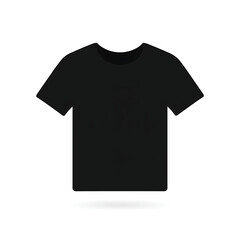 Minimal black T-shirt icon, simple flat design representing casual clothing, fashion symbol, or apparel graphic illustration.