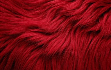 Fototapeta premium Red Fur Texture Background, Close-Up.