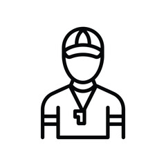 Icon of a coach with a whistle and hat
