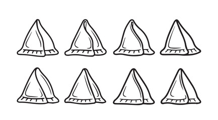 Eight pointed cone shaped hats in a silhouette style