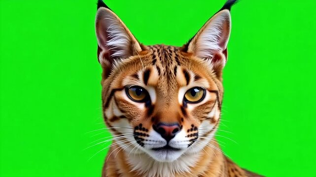 Exotic serval cat video ready for green screen effects, ideal for animal documentaries and educational content about wildlife and conservation