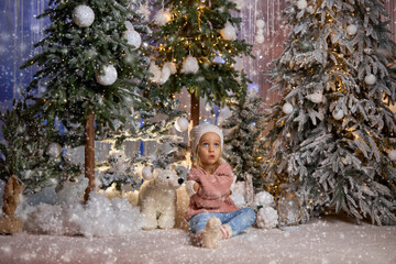 Curious Child in Winter Wonderland