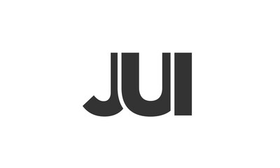 JUI logo design template with strong and modern bold text. Initial based vector logotype featuring simple and minimal typography. Trendy company identity.