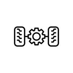 Automotive drivetrain and wheel system icon
