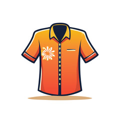 Naklejka premium Illustration of a buttondown shirt with a flower design on it