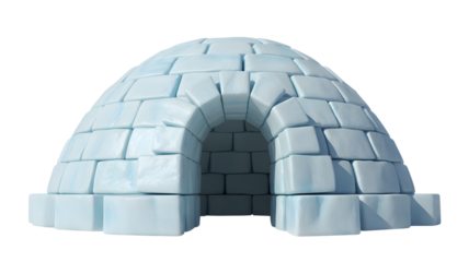 Explore a cool Arctic adventure with this realistic igloo model for wintery scenes and designs