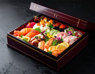 Exquisite Sushi and Sashimi Bento Box
