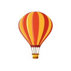 Naklejka premium Vibrant red and yellow striped hot air balloon vector illustration for air travel