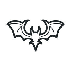A stylized, spooky bat with its wings spread.