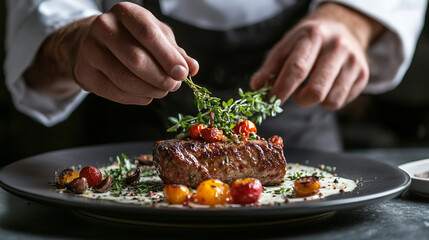 Chef Plating a Gourmet Dish