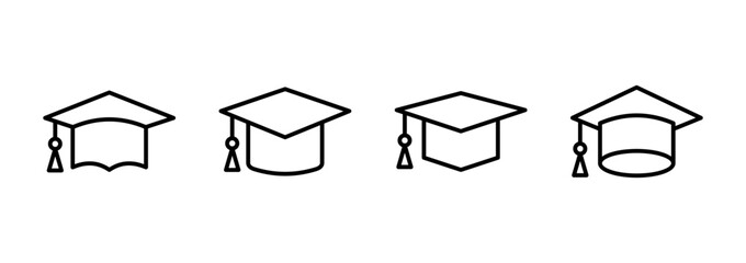 Education icon vector. Graduation cap sign and symbol. Graduate. Students cap