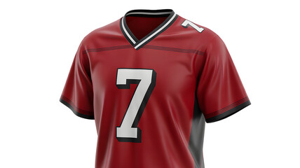 Stylish maroon football jersey number seven for sports apparel and branding designs