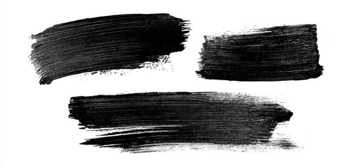 Three horizontal black paint strokes on white, varying in length and texture