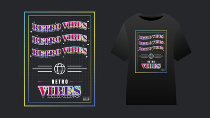 Retro Vibes Tshirt Design with Retro Style Color
