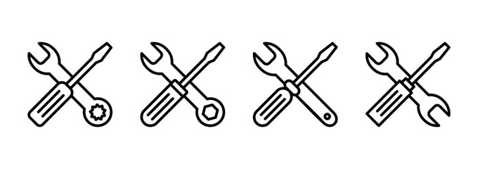 Repair tools icon vector. tool sign and symbol. setting icon. Wrench and screwdriver. Service