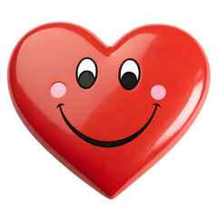 Happy Heart: Red Love Symbol, Smiley Face, Valentine's Day Graphic