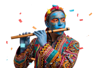 Man Playing Flute Isolated Transparent PNG