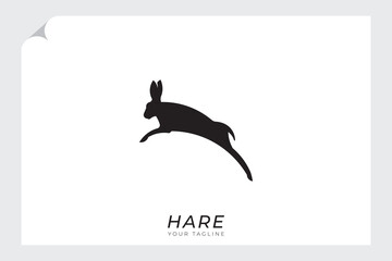 Hare silhouette logo, hare logo with simple design