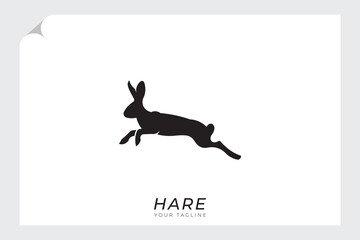 Hare silhouette logo, hare logo with simple design