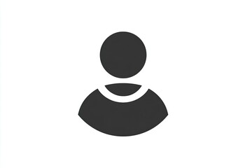 Simple, dark gray silhouette of a person, front view, on a white background.  A circle represents the head, and an oval shape represents the body with a smaller, collar-like shape between them
