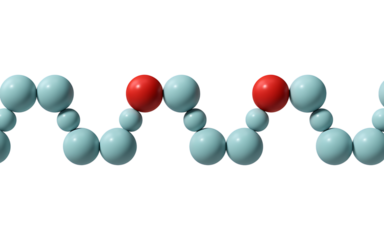 A segment of a dna molecule with red spheres indicating genetic anomalies, isolated on a transparent background