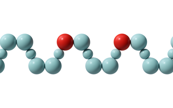 A segment of a dna molecule with red spheres indicating genetic anomalies, isolated on a transparent background