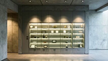 Indoor scene of metal storage cabinets