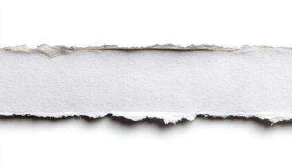 Ripped strip of paper against white background