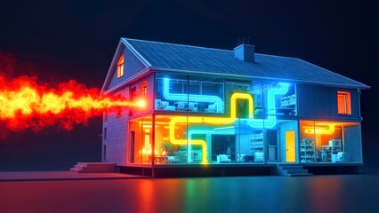 Schematic diagram of energy flow inside the house