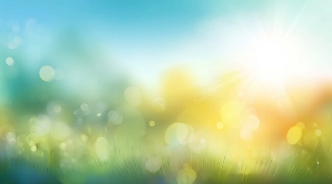 Abstract Spring Background with Sunlight and Bokeh