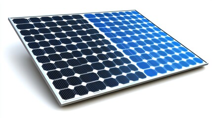 Solar panel, angled view, showing cells