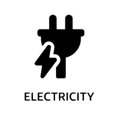 Minimalist electricity plug and power symbol icon, a simple vector graphic design template element