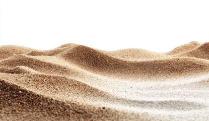 Sandy dunes against white background