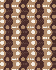 Retro wavy poster caramel tan cream white espresso brown