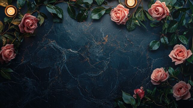 Elegant Luxury RSVP Card Mockup on Black Marble Surface