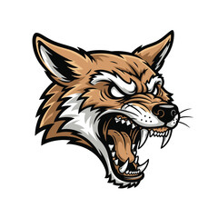Ferocious Fox Head Illustration - Vector Graphic