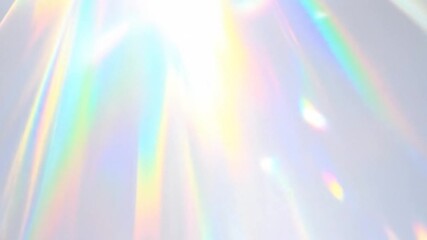 Shimmering prism light flares on a pale grey surface - Powered by Adobe