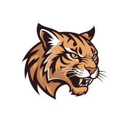 Obraz premium Fierce Bobcat Head Illustration Vector Art for Logos and Designs
