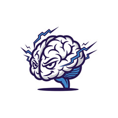 Brain with Lightning A Symbol of Intelligence, Creativity, and the Power of the Mind