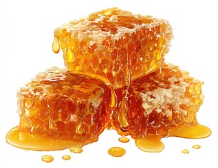Honeycomb cubes, dripping with golden honey