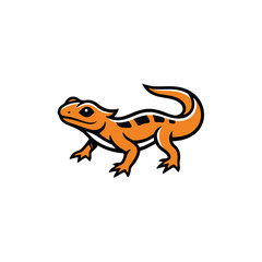 Orange Lizard Mascot Logo Design on White Background