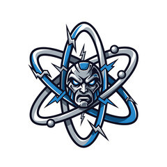 Atomic Villain Menacing Character with Electrified Rings in Animated Style