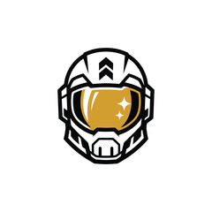 Futuristic Helmet Logo Design Sci-Fi Space Gear Icon