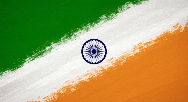Indian Flag Artistic Brushstrokes with Patriotism.