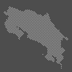 Costa Rica map dot on gray background.  Dotted map Republic of Costa Rica. Vector eps 10.